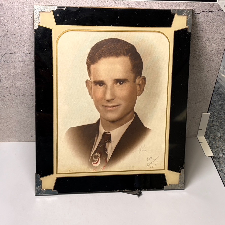 ART DECO 1930s 40\'s REVERSE PAINTED GLASS PICTURE FRAME 10x 12 FOR 8x10 PHOTO