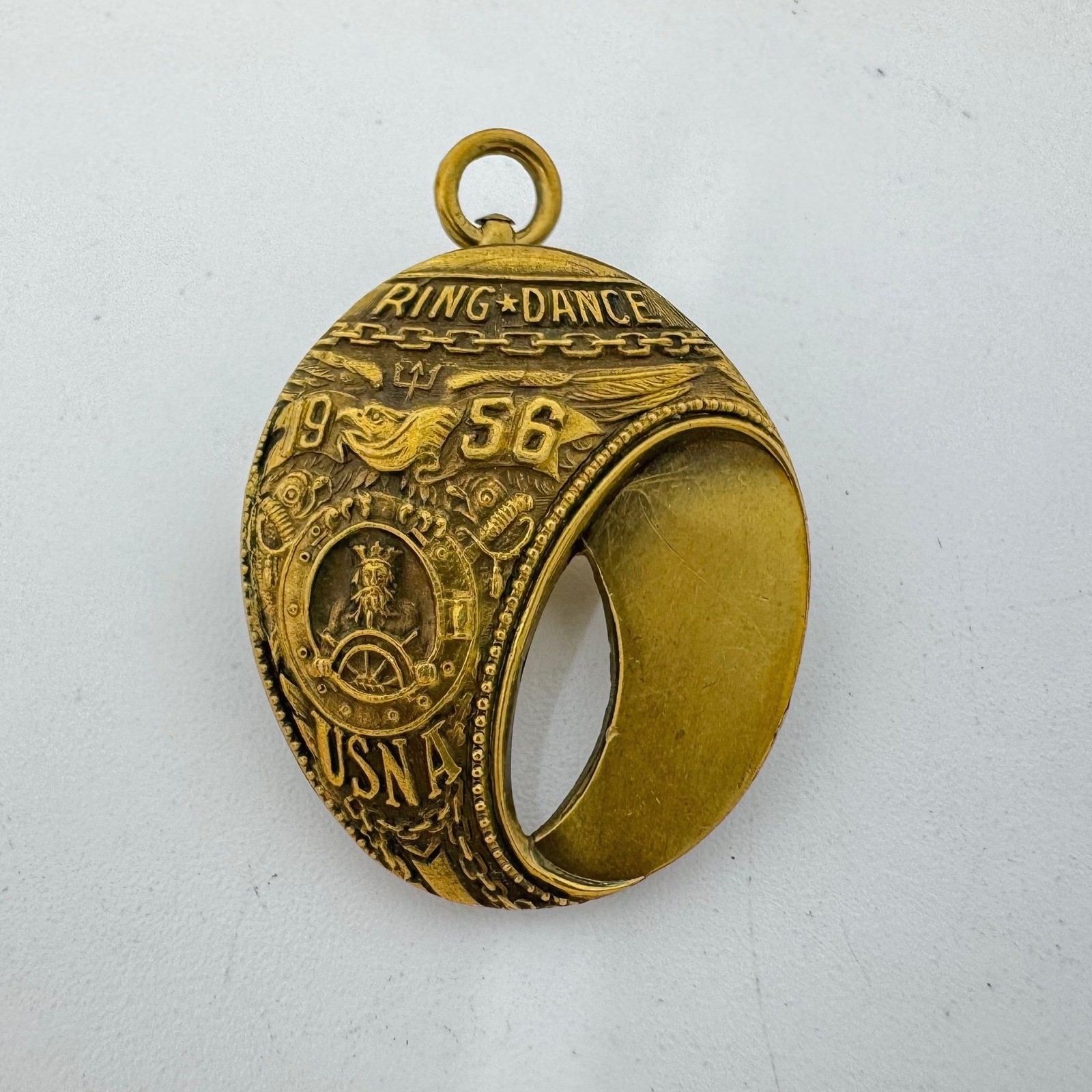 Vintage 1956 USNA US Naval Academy Ring Dance Gold Filled Pin Pendant RARE Vintage 1956 USNA US Naval Academy Ring Dance Gold Filled Pin Pendant RARE