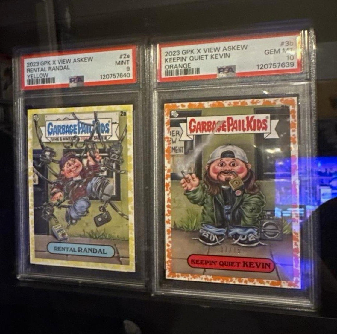 Topps 2023 GPK x View Askew PSA Graded 2-Card Lot Kevin 3b Randal 2a