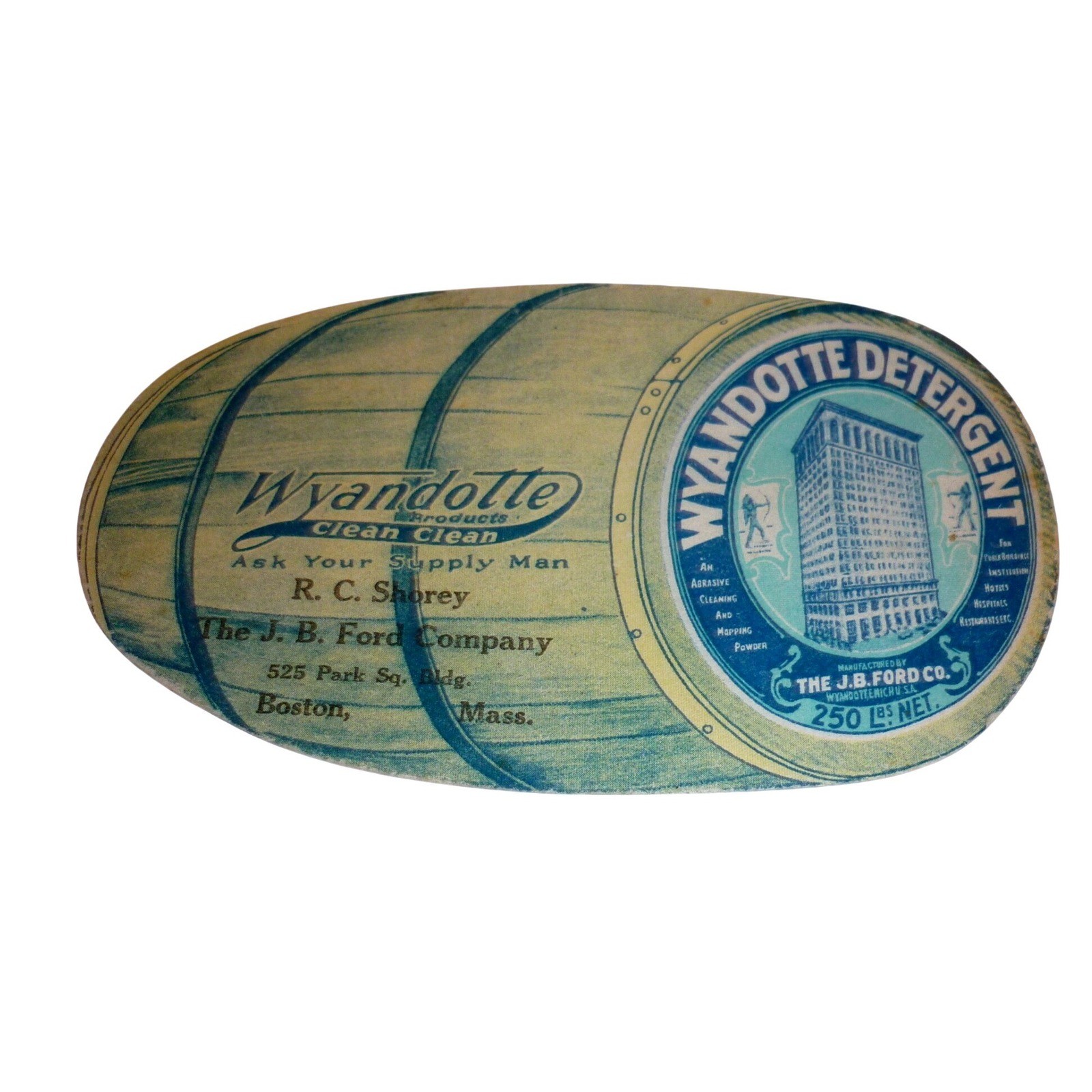 Vintage Wyandotte Detergent J.B. Ford Co Advertising Blotter Boston Mass Barrel Vintage Wyandotte Detergent J.B. Ford Co Advertising Blotter Boston Mass Barrel