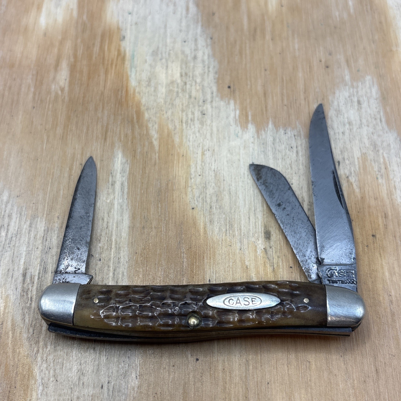 Vintage Case XX Tested 1920-1940 Beautiful Greenbone 6318 Medium Stockman Knife 