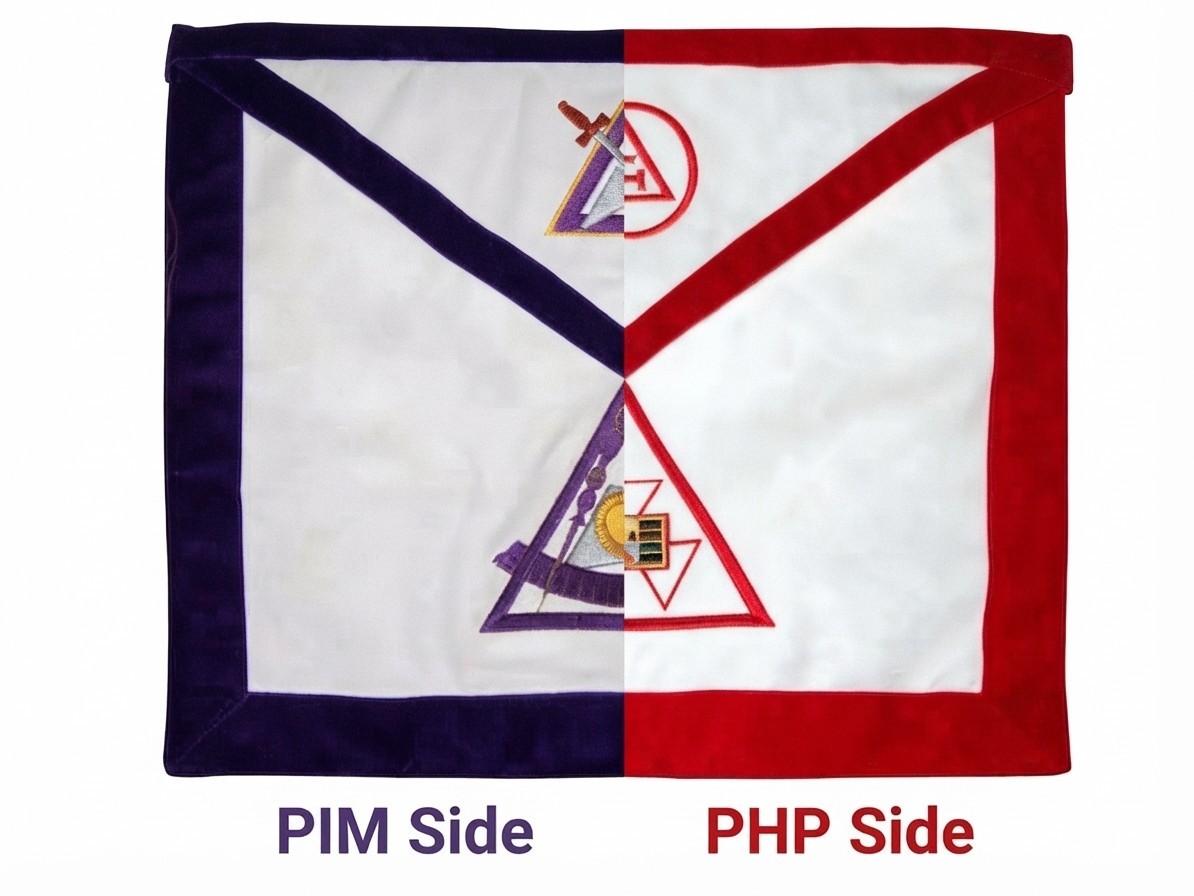 PHP / PIM York Rite Apron Reversible Double-Sided