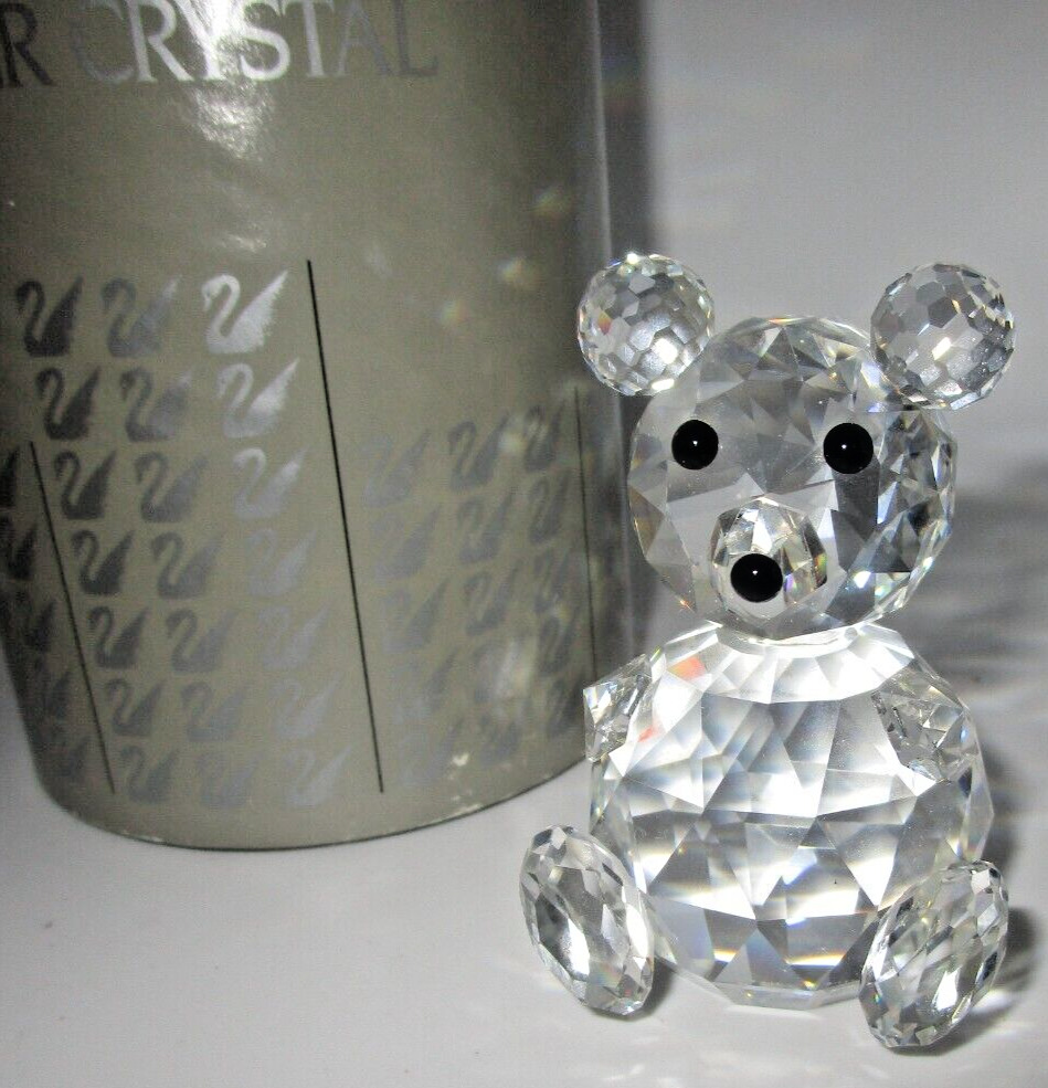 Swarovski Crystal Figurine Sitting Teddy Bear 7637 NR 075 Mint + Box 2 3/4\