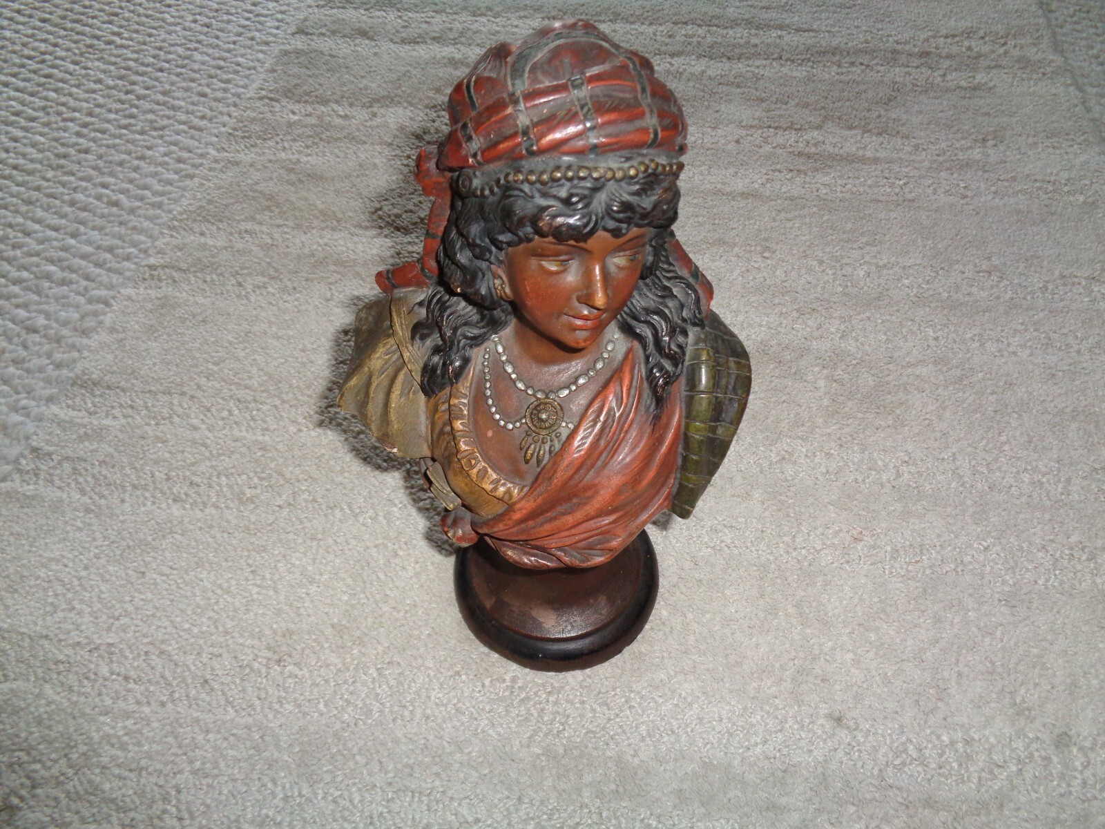 Vintage Bust Black young lady Arab Nubian in outfit scarf jewelry European Vintage Bust Black young lady Arab Nubian in outfit scarf jewelry European