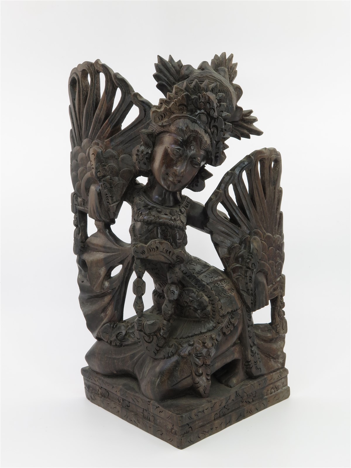 Vintage Balinese Indonesian Hindu Saraswati Wood Statue Carving 11