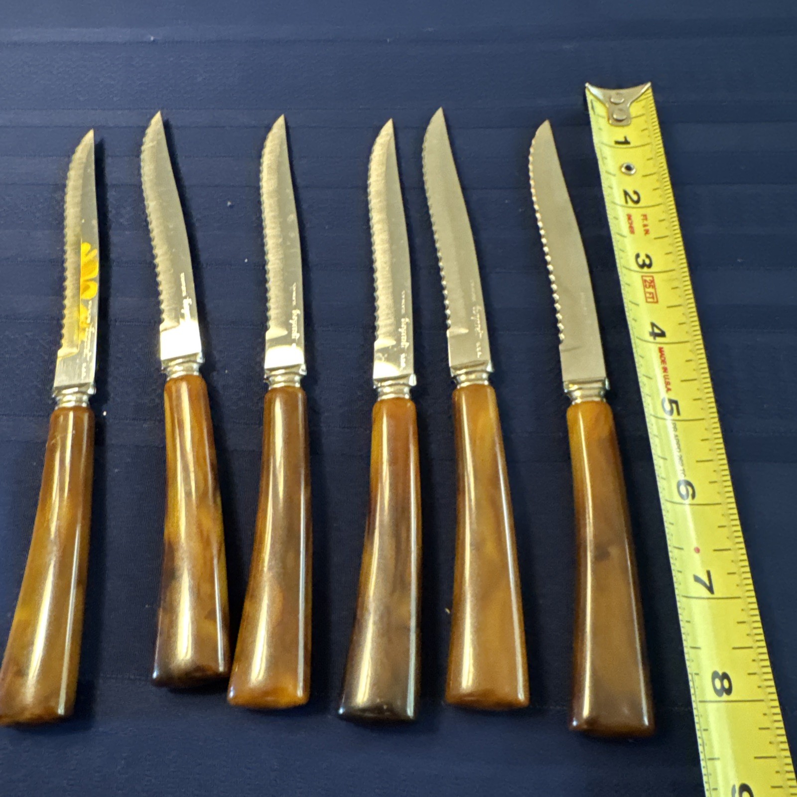 Vintage Washington Forge Steak Knives with Bakelite Handles Made In USA. 6 Vintage Washington Forge Steak Knives with Bakelite Handles Made In USA. 6