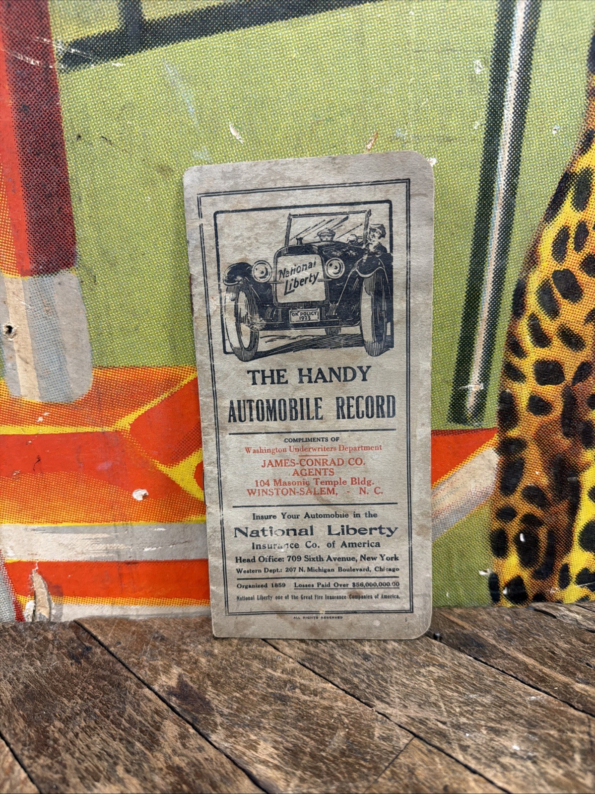 ANTIQUE 1923 THE HANDY AUTOMOBILE RECORD BOOK FIRE INSURANCE NORTH CAROLINA RARE ANTIQUE 1923 THE HANDY AUTOMOBILE RECORD BOOK FIRE INSURANCE NORTH CAROLINA RARE