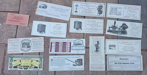 14 late 19th early 20th C. Blotters - Brewery/Technolgy/transportation