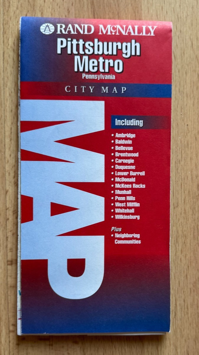 1995 ~ Rand McNally ~ Pittsburgh Metro ~ Pennsylvania ~ City Map ~ UNUSED