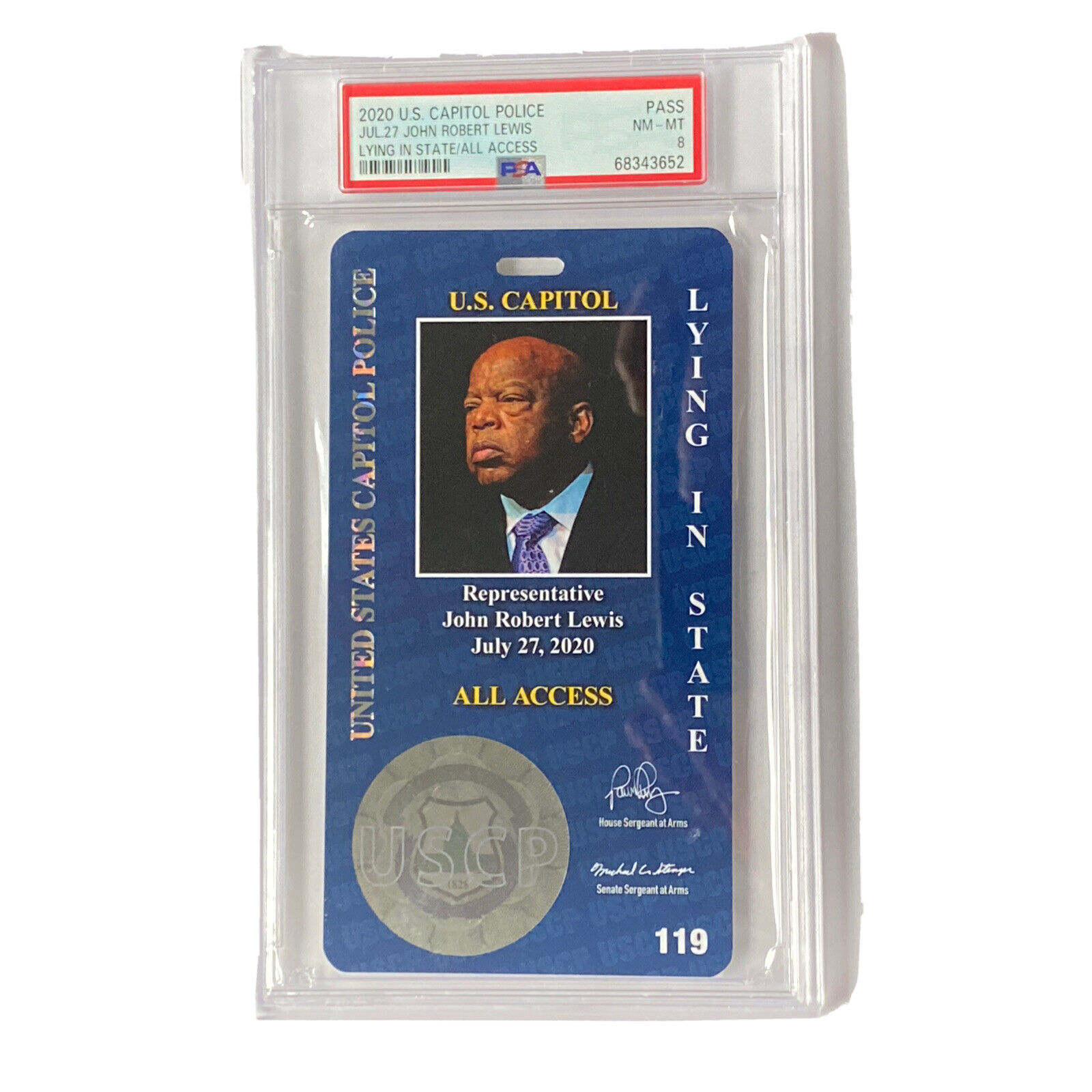2020 John Lewis Lying In State All Access U.S. Capitol Police Credential PSA
