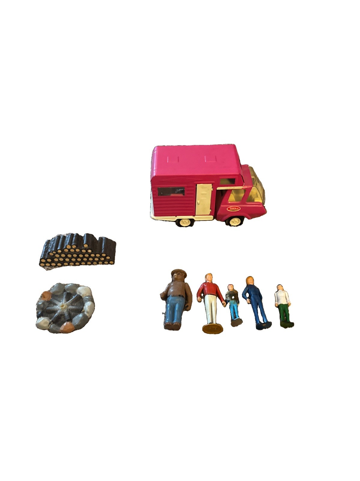 Smokey The Bear Camp Set With Family Fire Ring Pile Of Wood And Pink Tonka Motor Smokey The Bear Camp Set With Family Fire Ring Pile Of Wood And Pink Tonka Motor