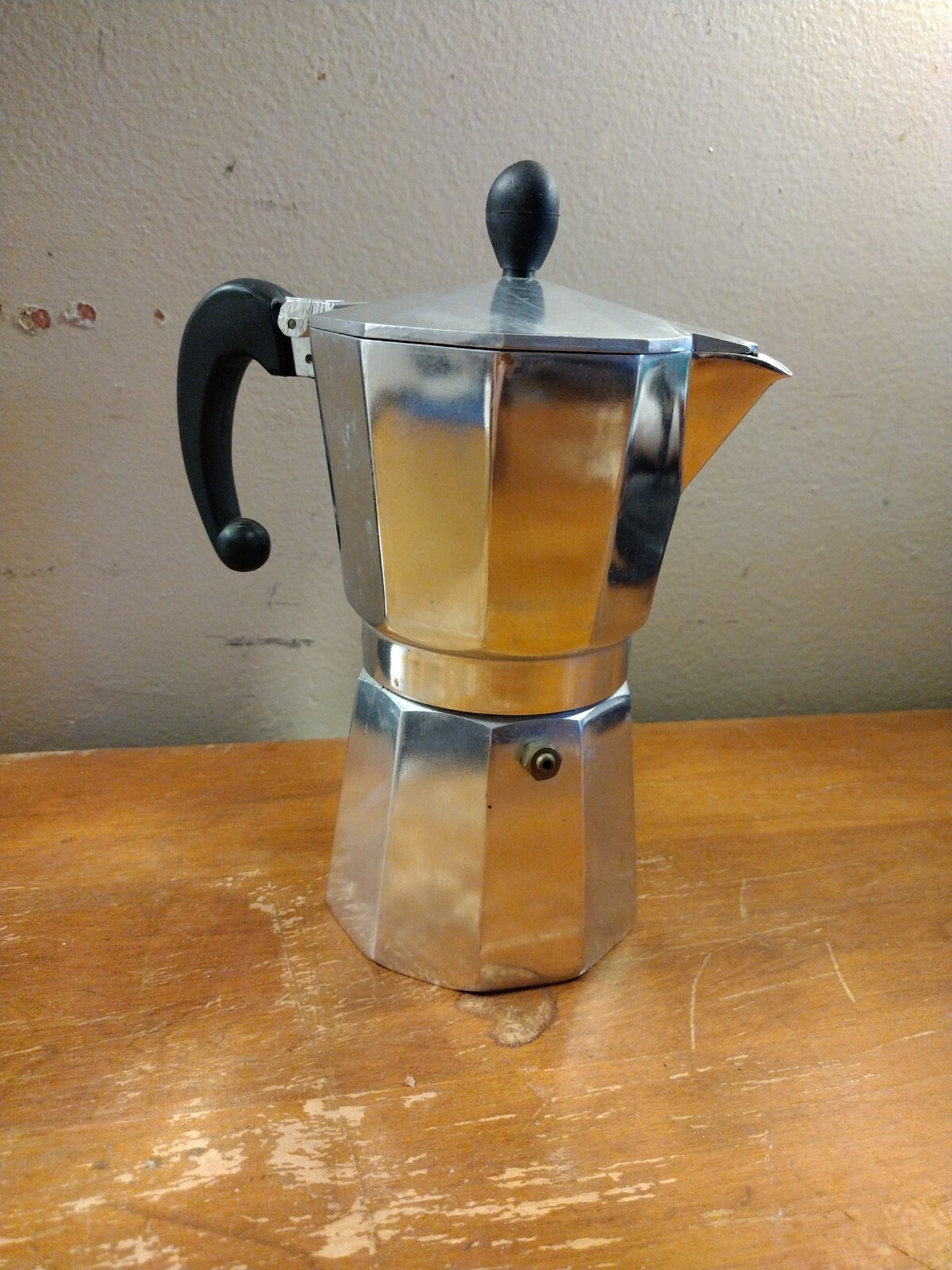 Vintage Bonjour Aluminum Stovetop Or Camping Expresso Coffee Maker 3 Cup