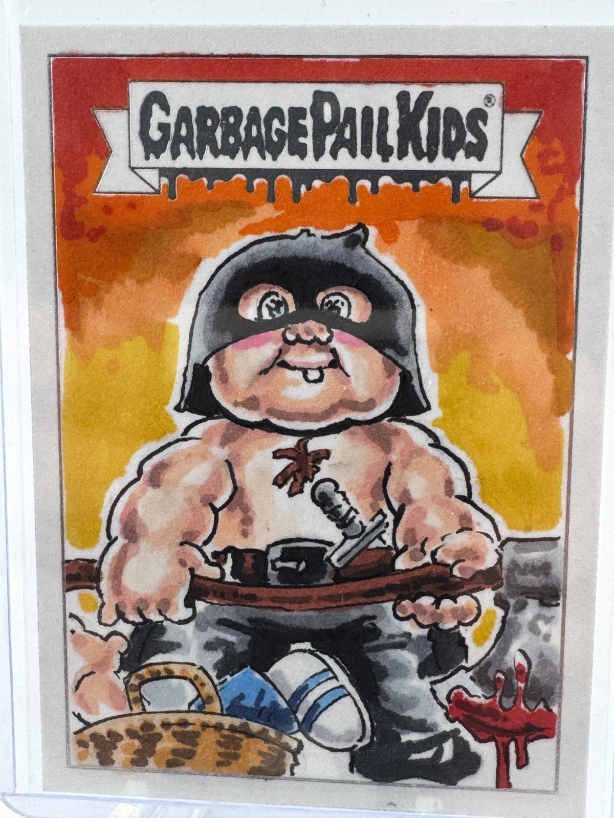 🔥 Ultra-Rare 1/1 Silver Tier Garbage Pail Kids Sketch - Max Axe by Terry Gordon