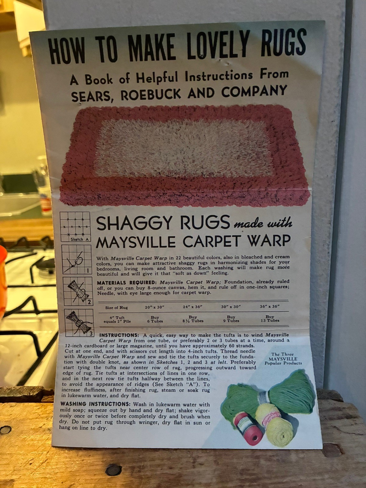 1940 How T Make Lovely Rugs By Sears Roebuck & Co. Shaggy Rugs
