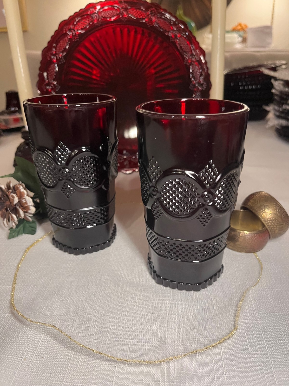 Avon 1876 Cape Cod Ruby Red Vintage Tall Tumbler (set of 2)
