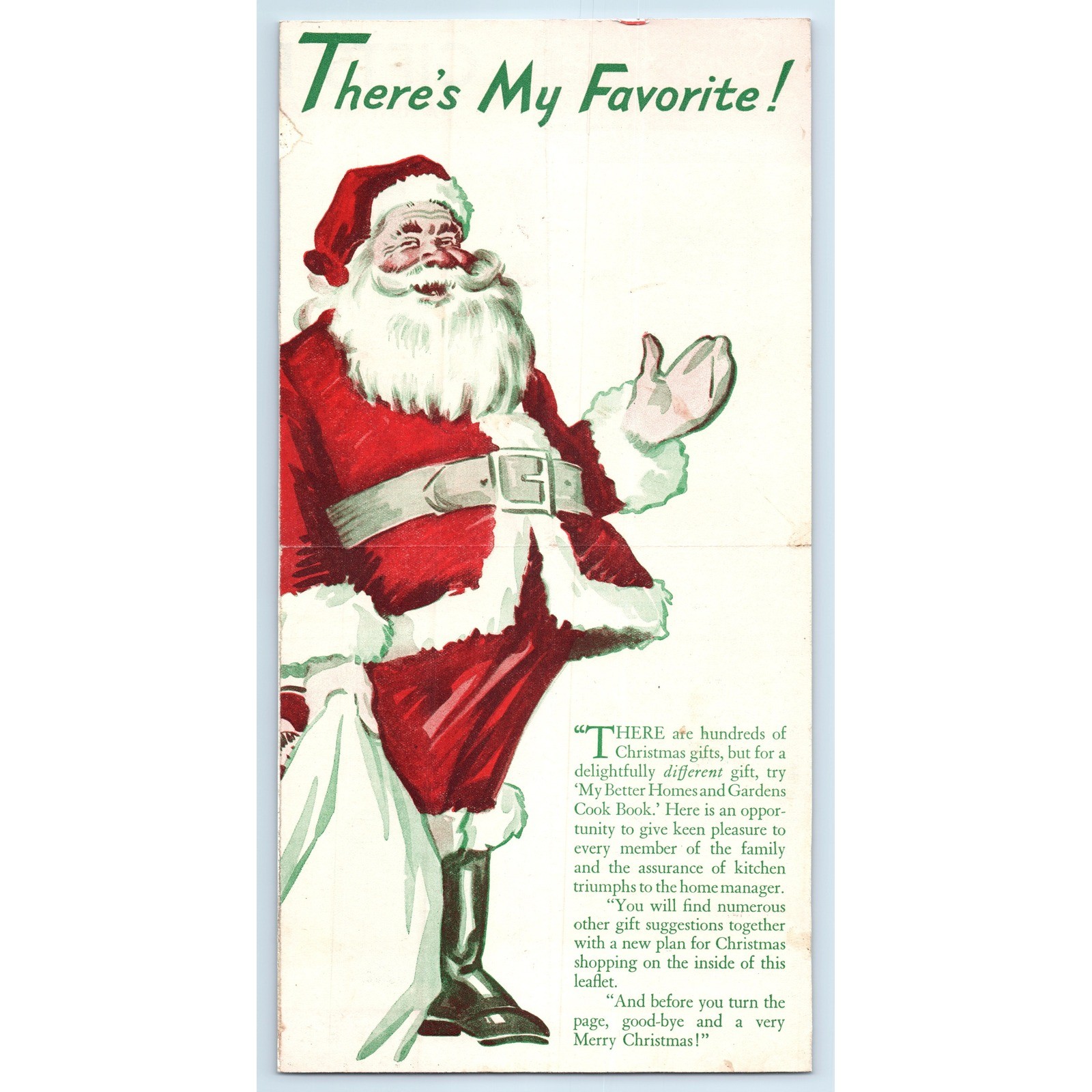 Vintage Better Homes and Gardens Christmas Santa Leaflet Advertising Ephemera Vintage Better Homes and Gardens Christmas Santa Leaflet Advertising Ephemera