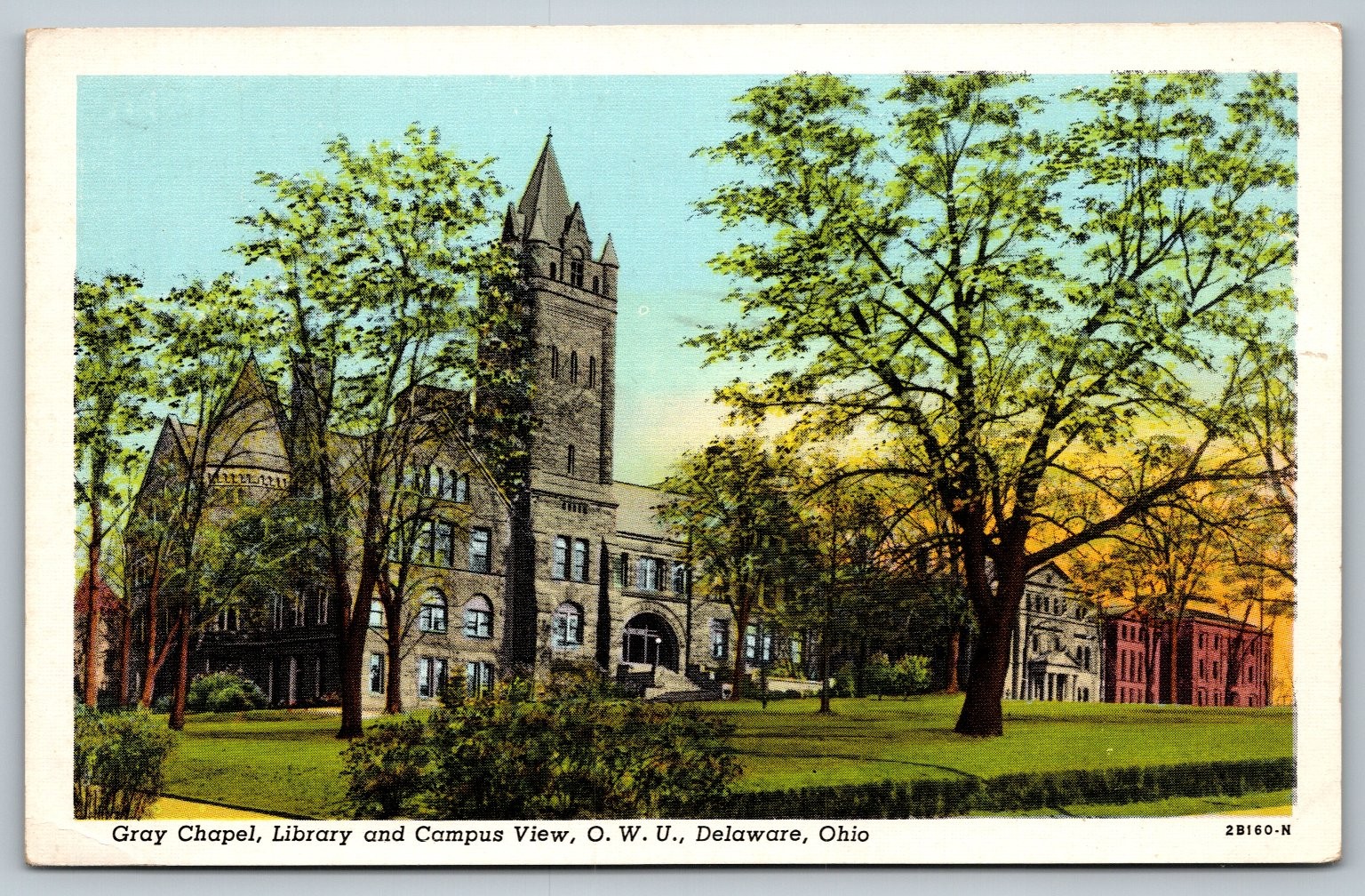 1945 Gray Chapel Library O.W.U. Delaware OH Linen Postcard Curteich 1945 Gray Chapel Library O.W.U. Delaware OH Linen Postcard Curteich