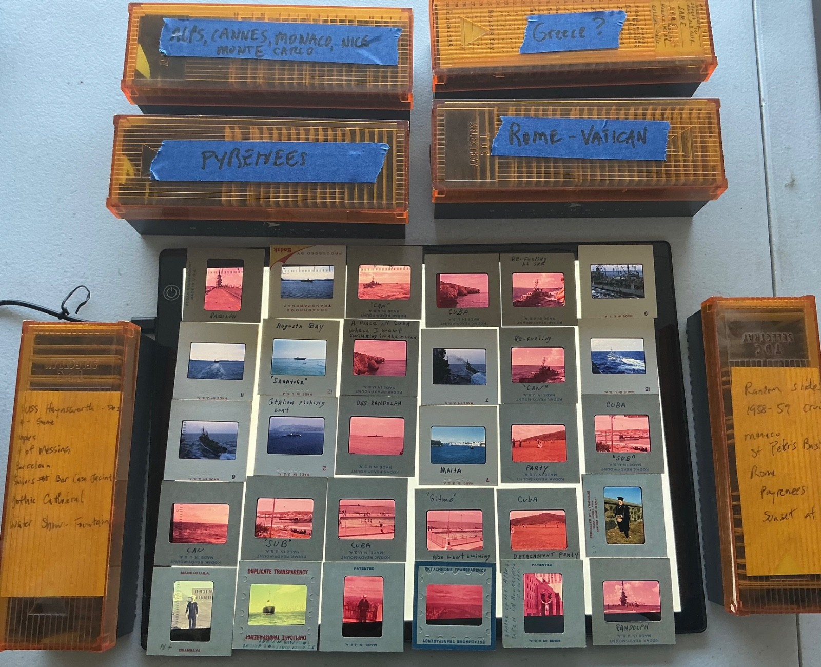 193 Kodachrome Slides USS Randolph 1958-59 US Navy Mediterranean Deployment
