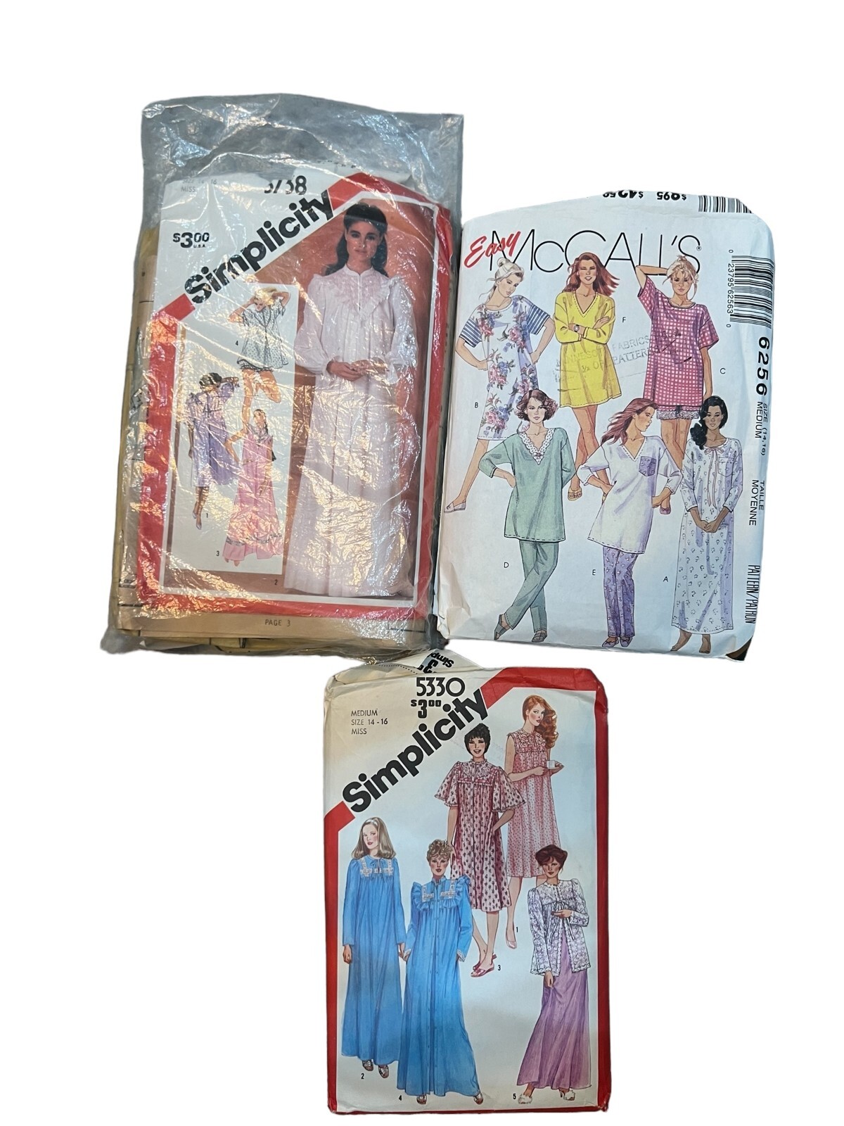 VTG Lot of 3 Simplicity & McCall’s PJ’s/Nightgown Patterns -  Please Read Desc.
