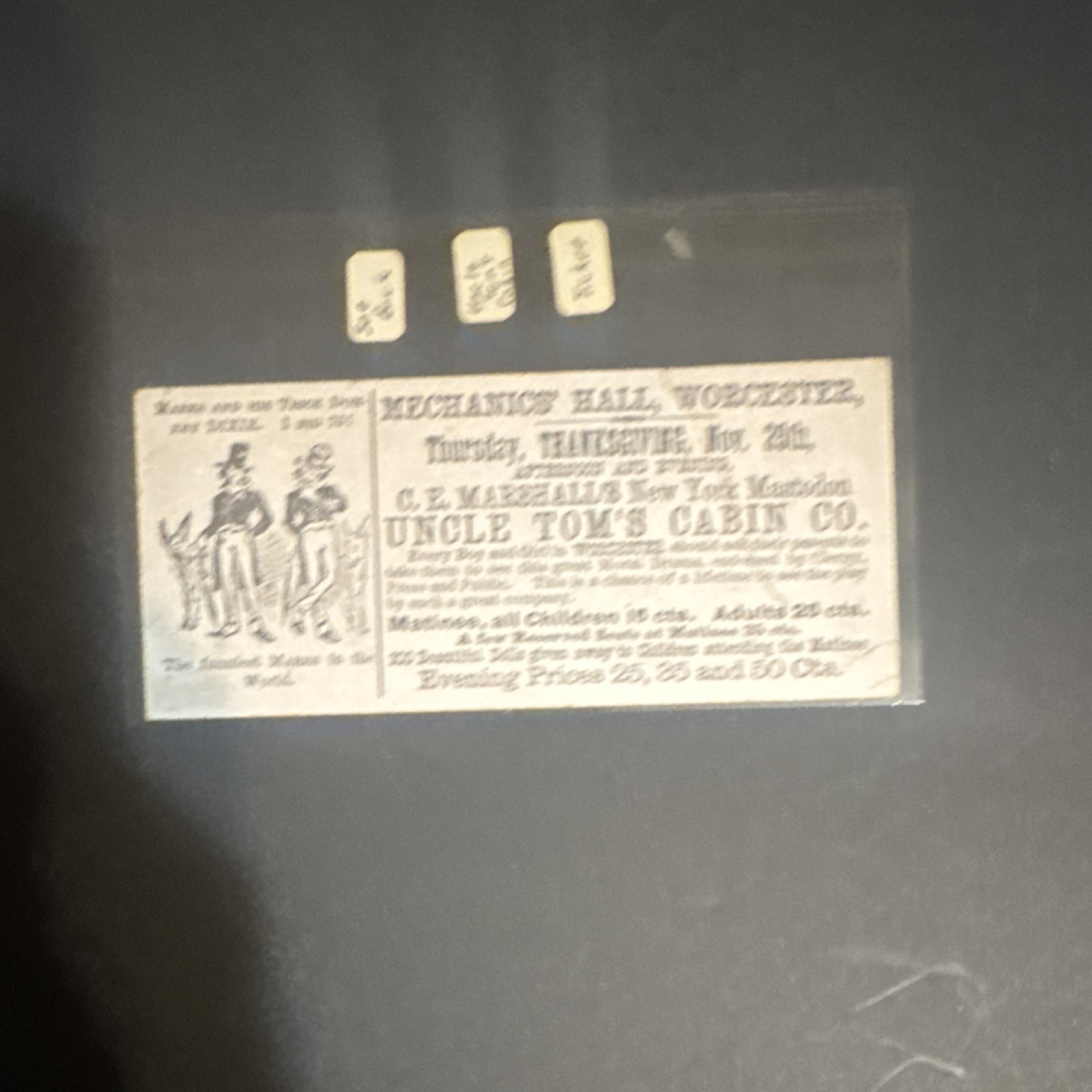 Uncle Tom’s Cabin Original Production Ticket Uncle Tom’s Cabin Original Production Ticket