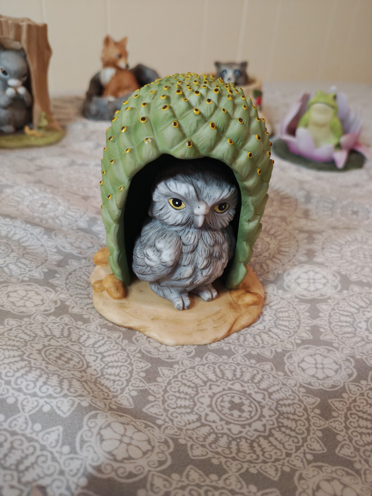 Vintage 1984 Franklin Porcelain Woodland Surprises Owl Jacqueline B Smith