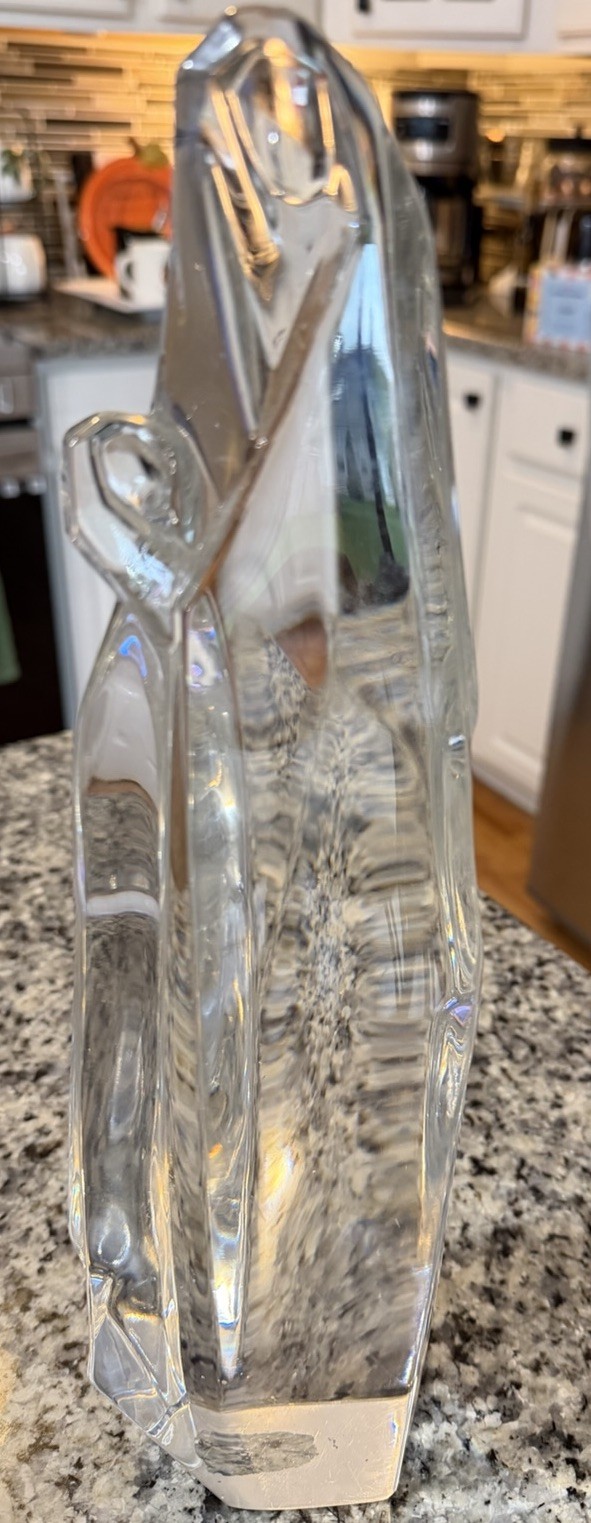 Vintage Nambe Madonna & Child 13” Heavy Lead Crystal Statue 6 lbs