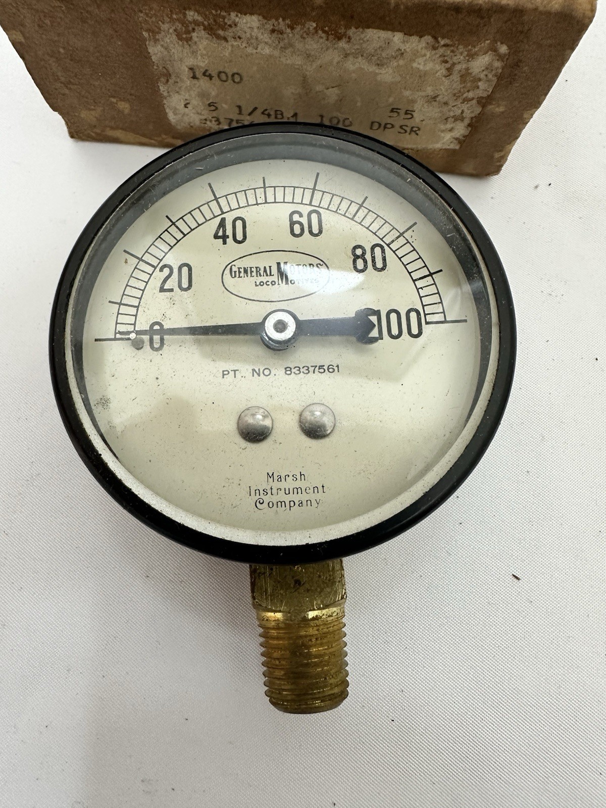RARE - General Motors Locomotive  Air Gauge Gage, Works NEW OLD STOCK 