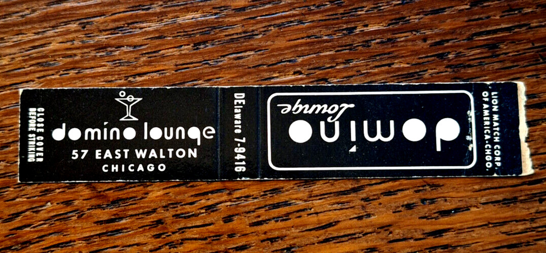Vintage Matchbook: Domino Lounge, Chicago, IL Vintage Matchbook: Domino Lounge, Chicago, IL