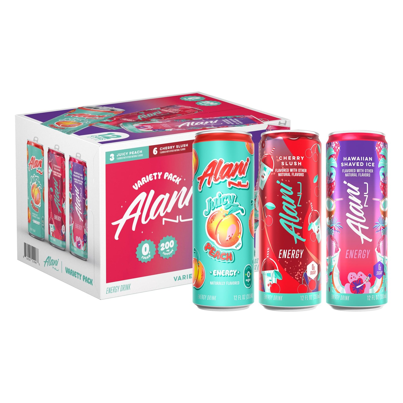 Alani Nu VARIETY PACK CHERRY SLUSH, JUICY PEACH, 12 Fl Oz (Pack of 12) Alani Nu VARIETY PACK CHERRY SLUSH, JUICY PEACH, 12 Fl Oz (Pack of 12)