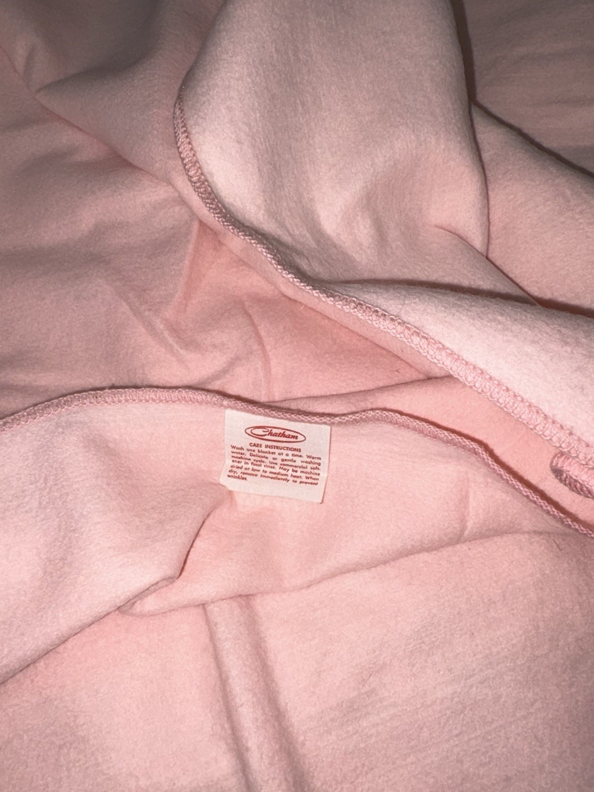 Vintage Chatham Pastel Pink Flannel Sheet Blanket 64x92\