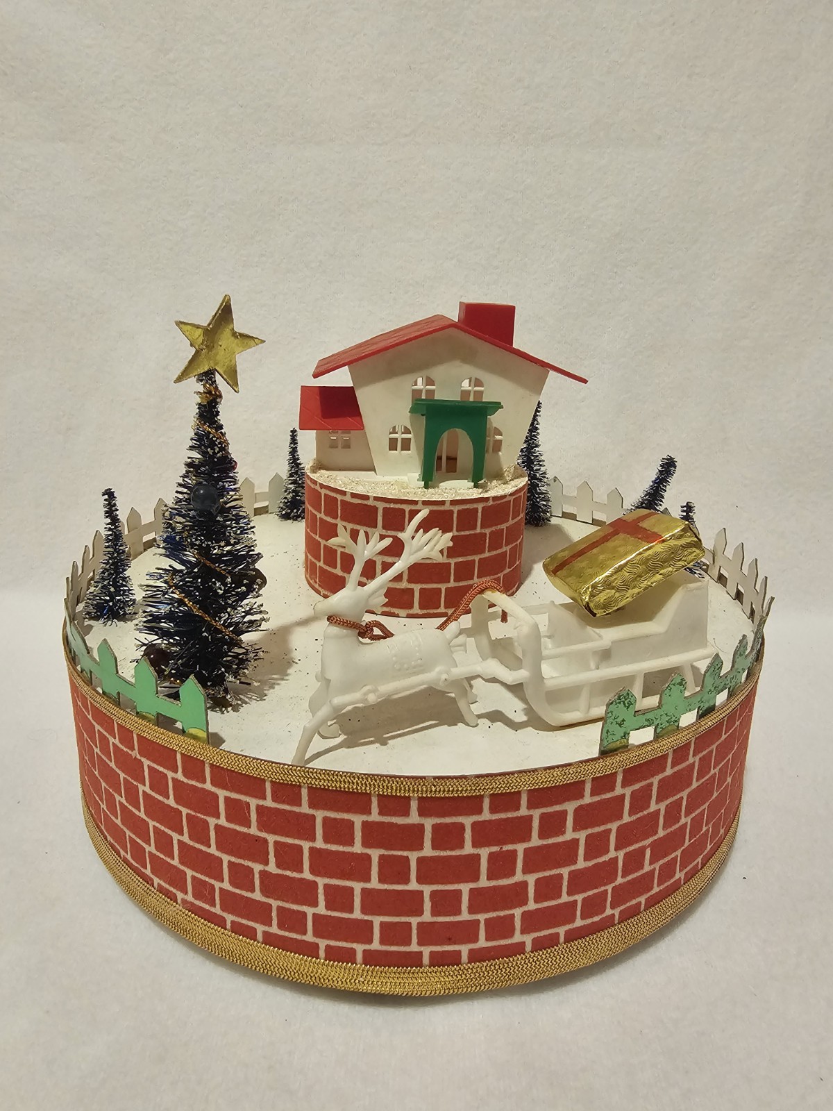Vintage SEARS Christmas Cardboard Putz Church House Music Box Jingle Bells Japan