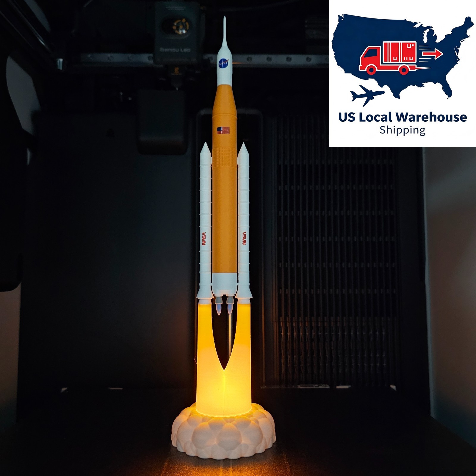 1/400 US NASA SLS Artemis Rocket LED Candle Ambient Light 3D Model