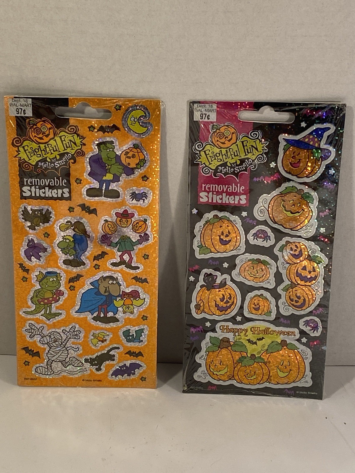 Vtg 90S Mello Smello Frightful Fun Halloween Stickers Removable Holographic NOS Vtg 90S Mello Smello Frightful Fun Halloween Stickers Removable Holographic NOS