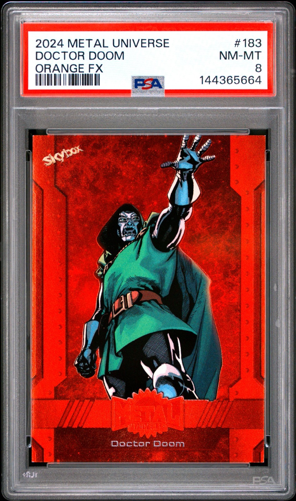 2024 Skybox Metal Universe Doctor Doom #183 PSA 8 ORANGE FX 18/25 POP 3