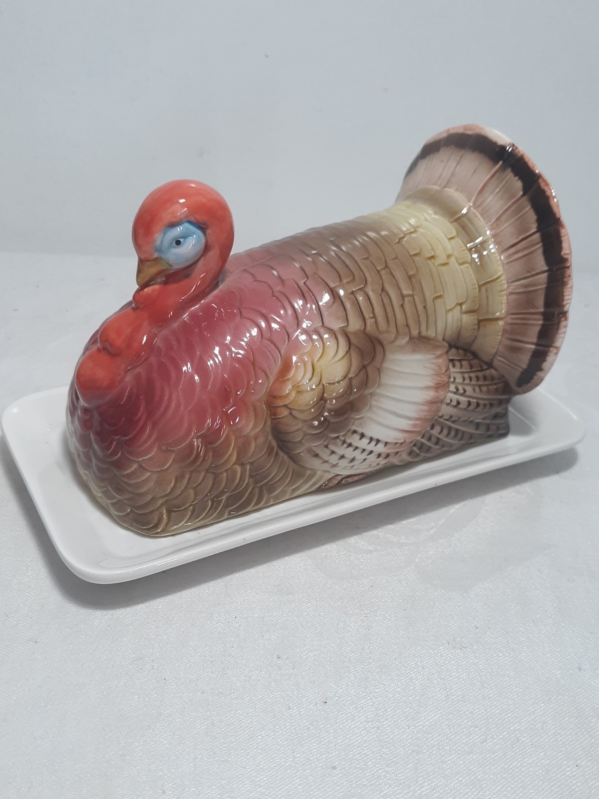 Beautiful Otagiri Japan Thanksgiving turkey covered Butter dish Vintage Beautiful Otagiri Japan Thanksgiving turkey covered Butter dish Vintage