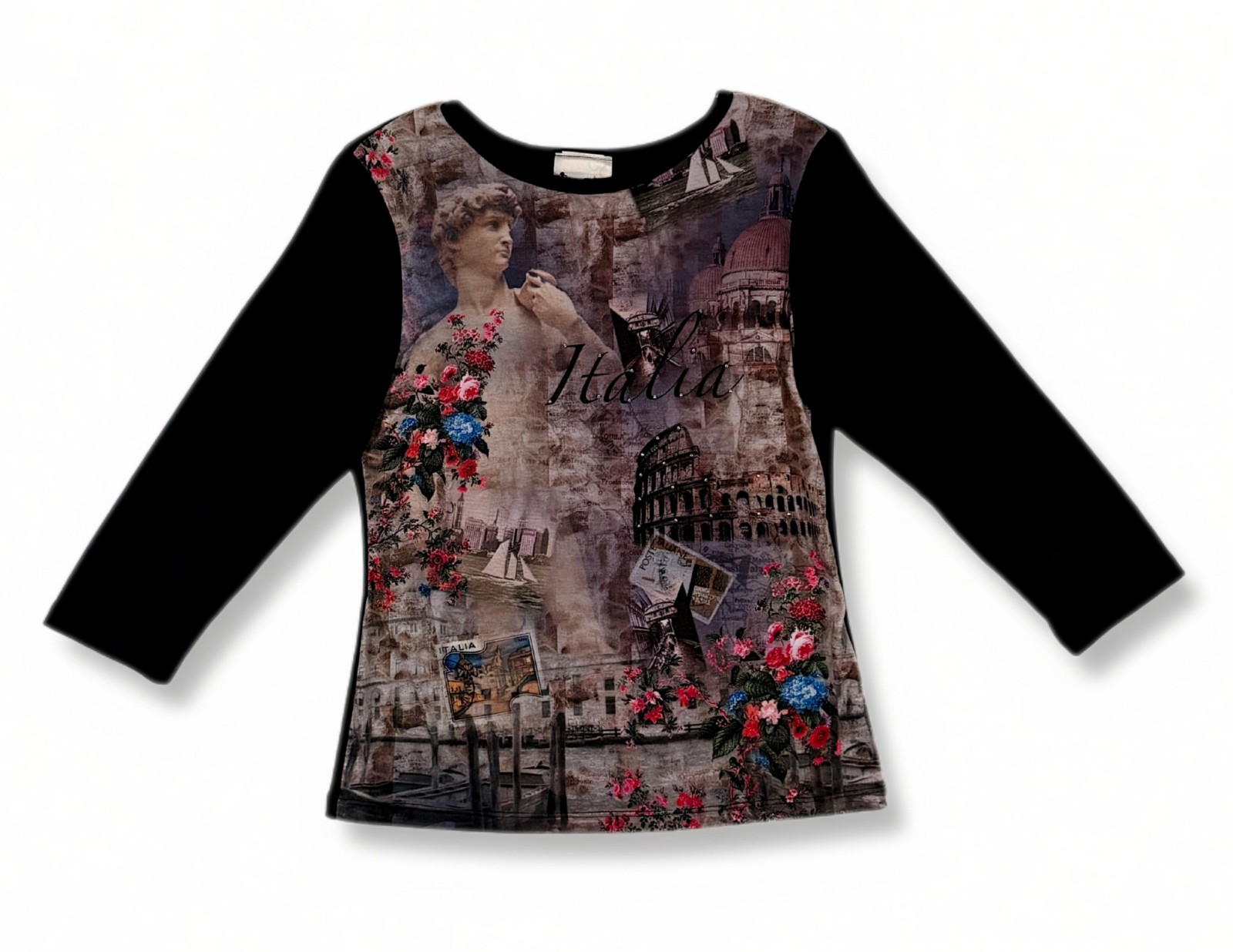 Vintage Walt Disney World Epcot Italy Pavilion T-Shirt Lg Graphic Collage Y2K Vintage Walt Disney World Epcot Italy Pavilion T-Shirt Lg Graphic Collage Y2K