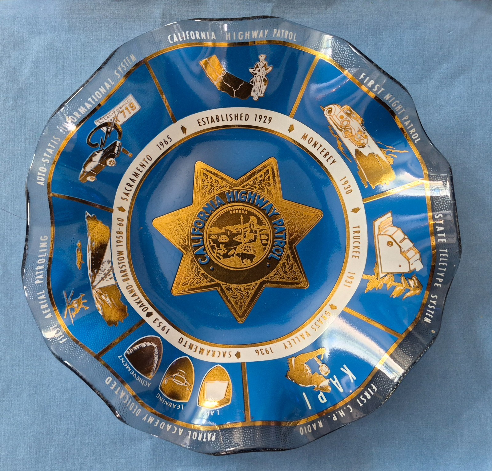 CHP California Highway Patrol Vintage Candy/Nut Dish, Ash Tray, Collectors Plate CHP California Highway Patrol Vintage Candy/Nut Dish, Ash Tray, Collectors Plate