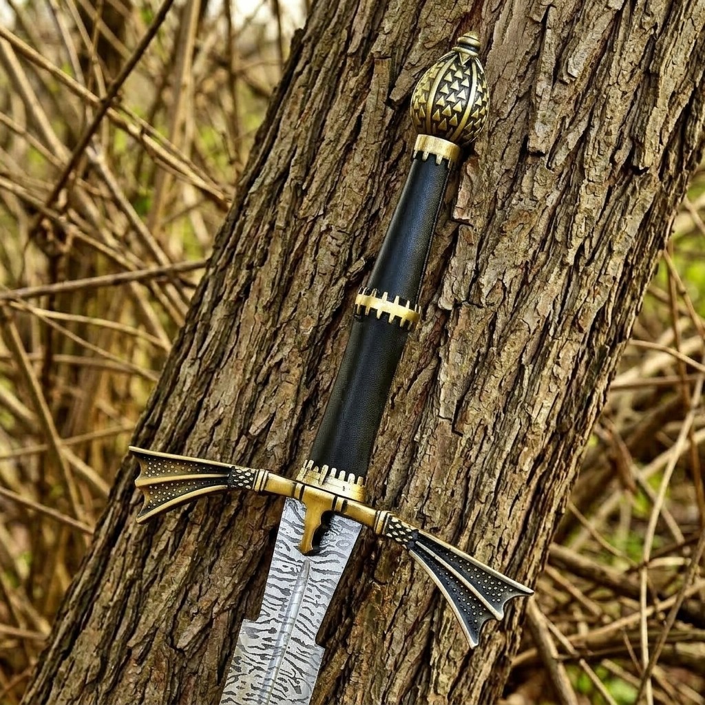 Game of Thrones Dark Sister Sword in Gold Finish – Handmade Carbon Steel Replica Game of Thrones Dark Sister Sword in Gold Finish – Handmade Carbon Steel Replica