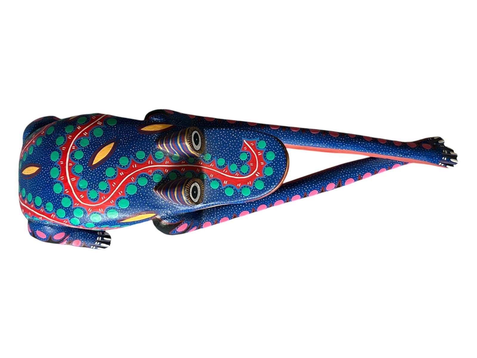 Pedro Ramirez, Alebrije, Wooden Hand-Painted Stylized Frog 14\