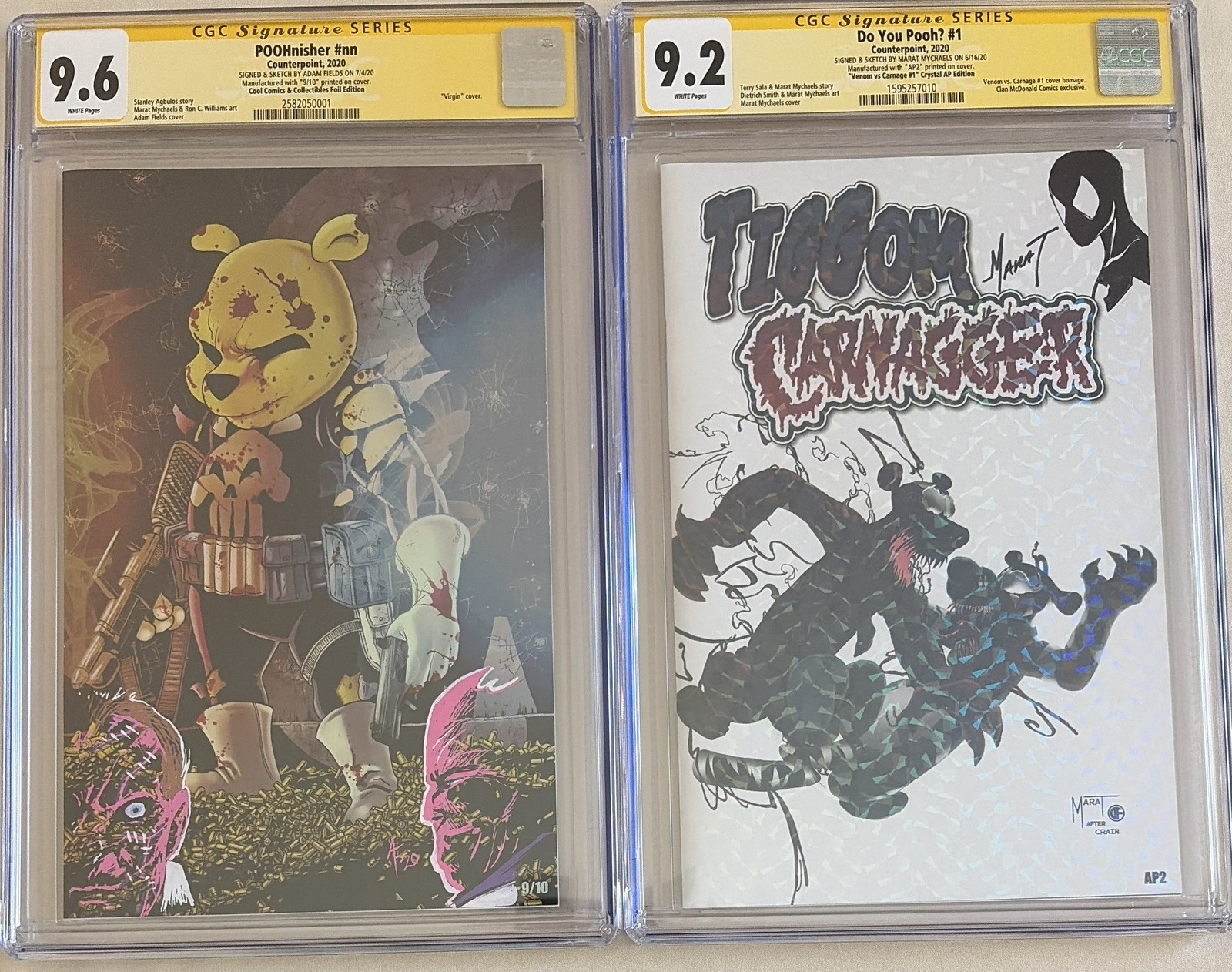 Do You Pooh Poonisher Foil 2X remarked CGC 9.6+spiderman remark CGC 9.2 see pics Do You Pooh Poonisher Foil 2X remarked CGC 9.6+spiderman remark CGC 9.2 see pics
