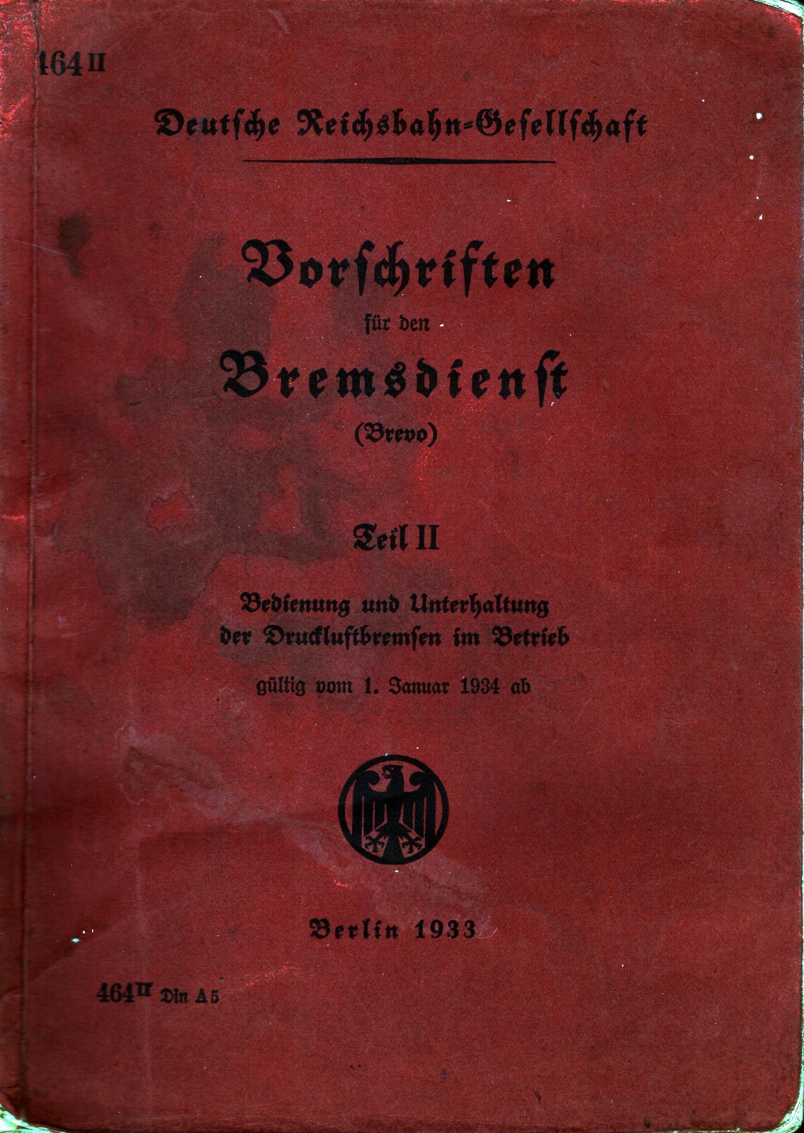 1933  Berlin  Germany  Regulations For Brake Service Guide Manual   8