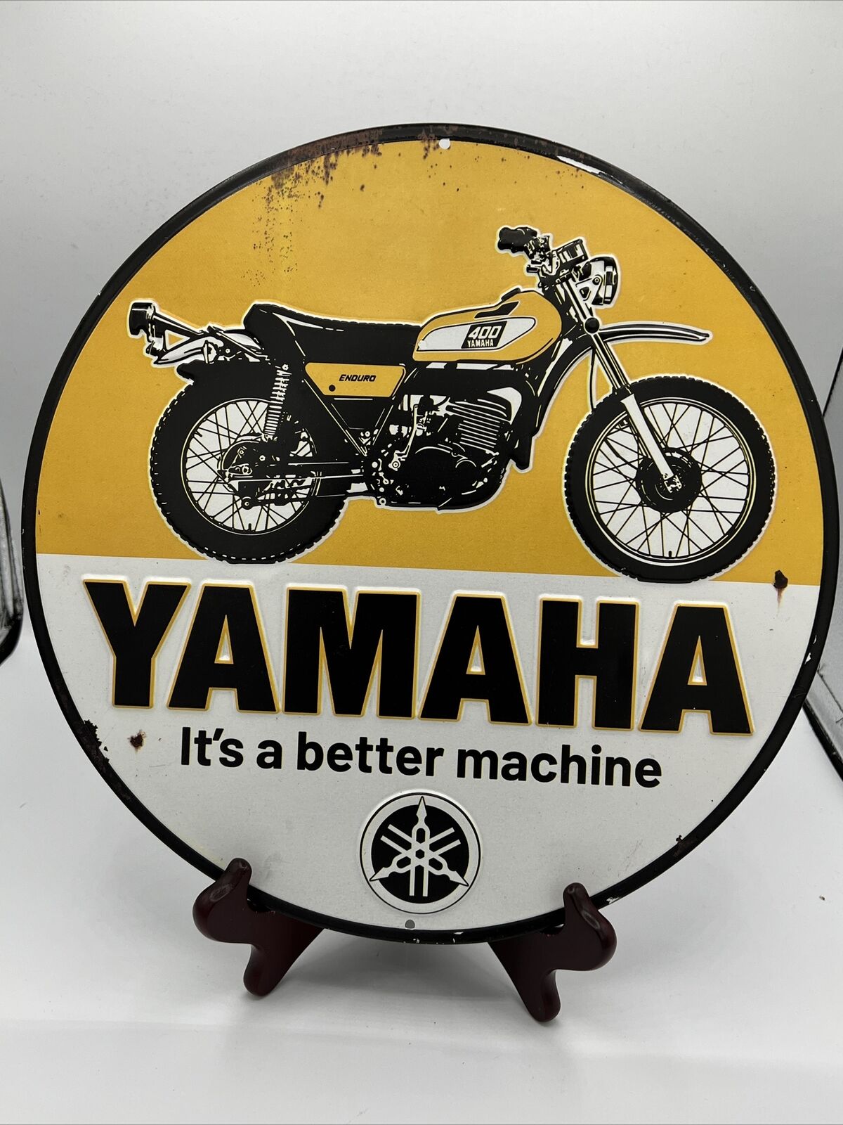YAMAHA Its a better Machine  Embossed Metal Sign Cool Old Look Nice Overall R
