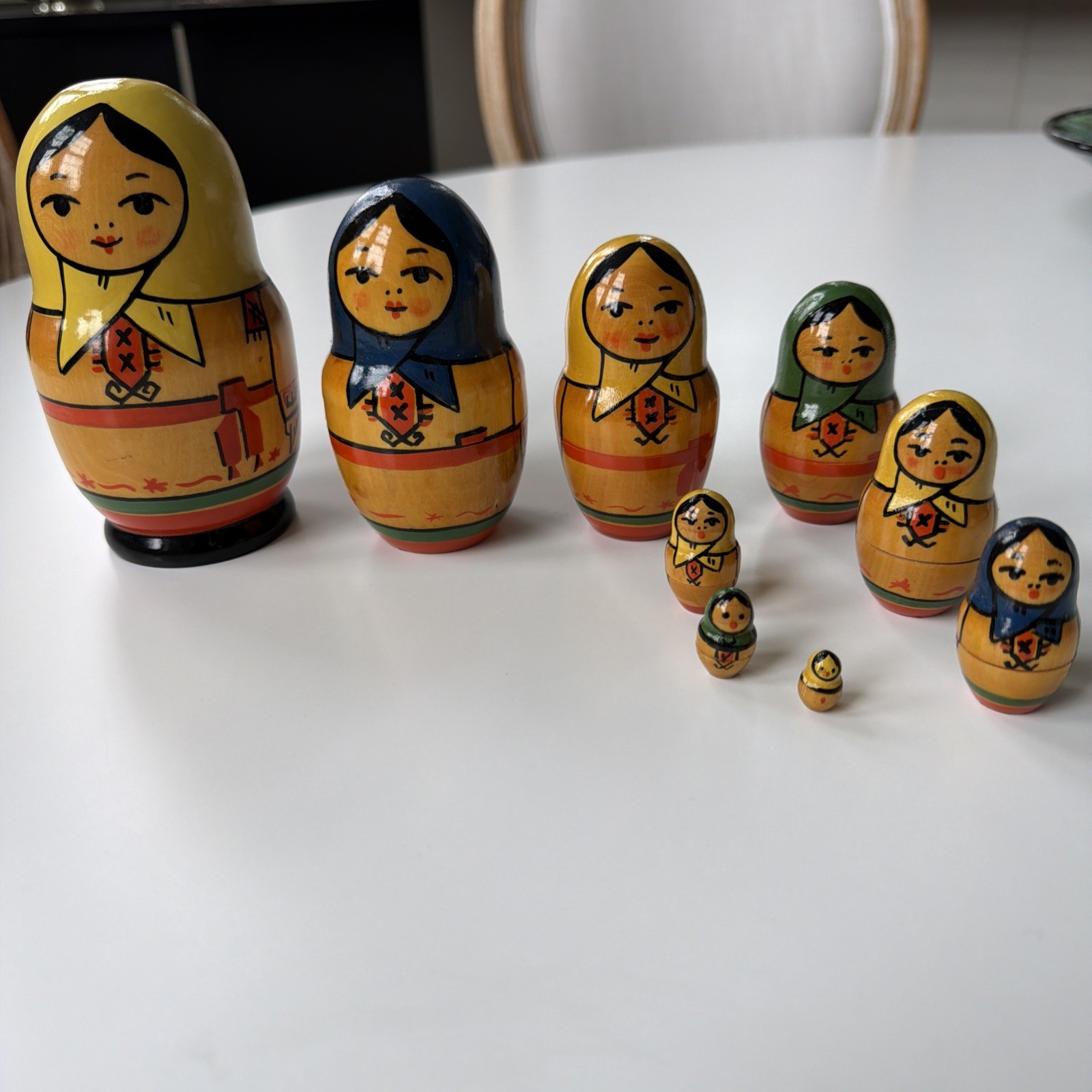 Vintage Soviet Matryoshka Nesting Dolls 9pc Yoshkar-Ola Beryozka USSR 1970-80’s