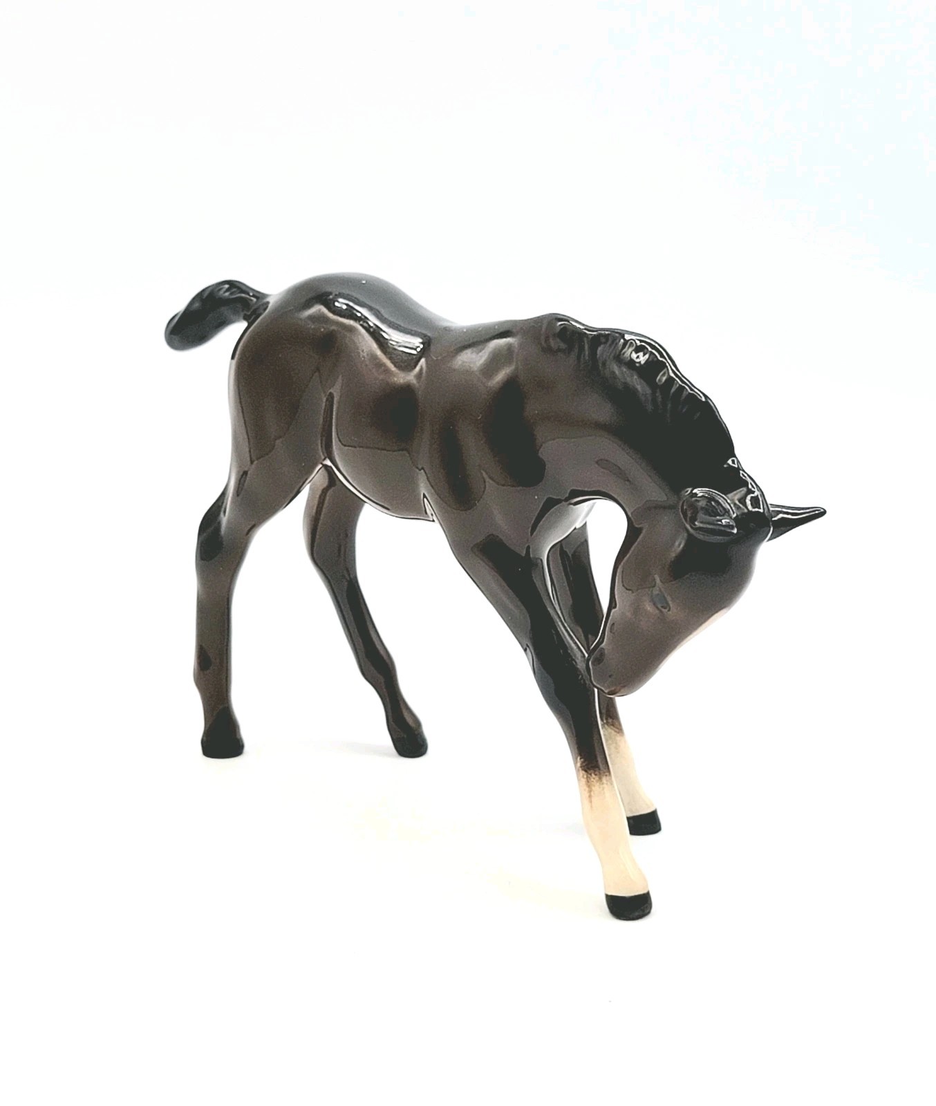 Beswick England Horse Dark Brown Playful Foal 4\
