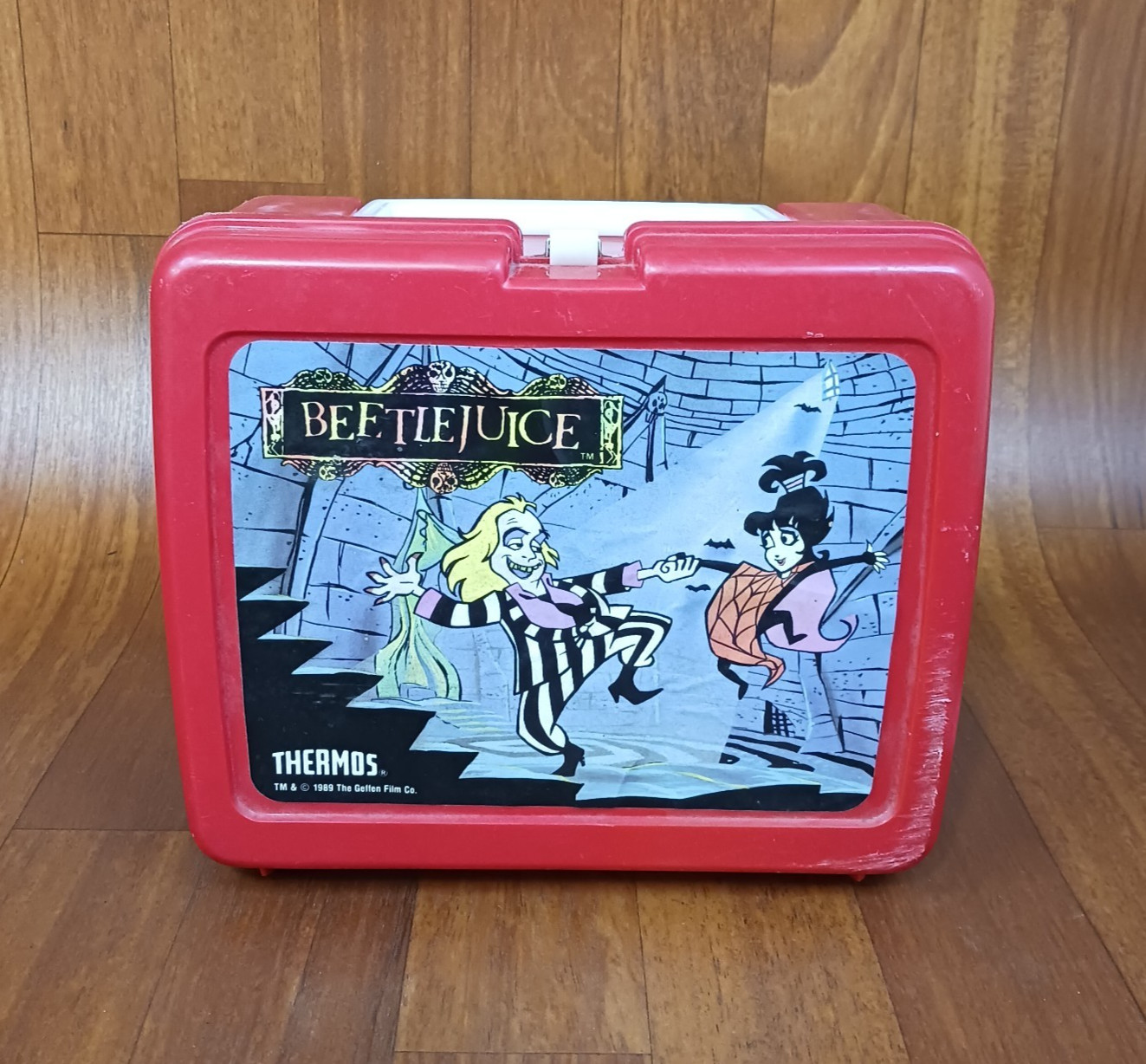 1980s Old Vintage 1989 Beetlejuice Movie Cartoon Plastic Lunchbox No Thermos 1980s Old Vintage 1989 Beetlejuice Movie Cartoon Plastic Lunchbox No Thermos