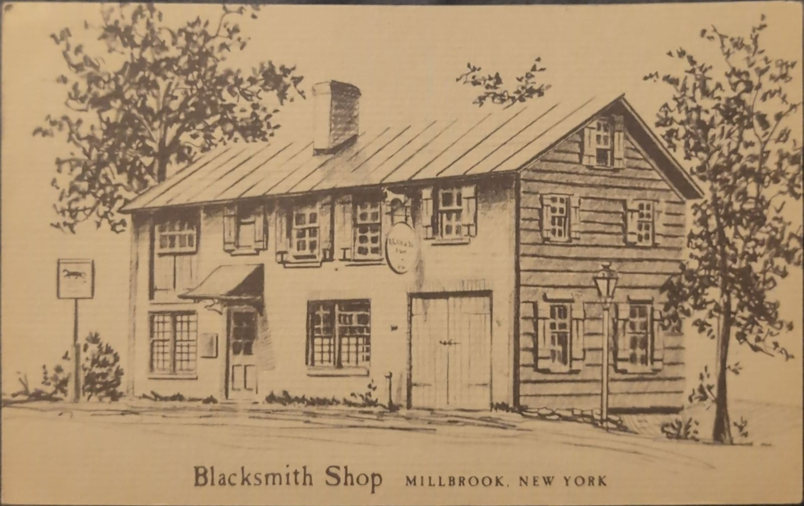 Blacksmith Shop Millbrook NY Vintage Postcard US 3c Stamp Blacksmith Shop Millbrook NY Vintage Postcard US 3c Stamp