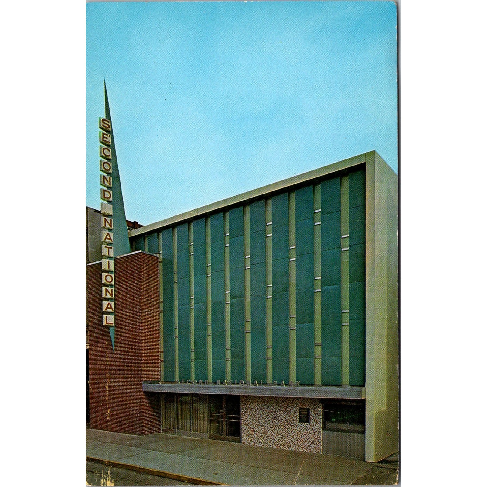 The Second National Bank Complete Banking Svc Danville IL Vintage Postcard SPY19