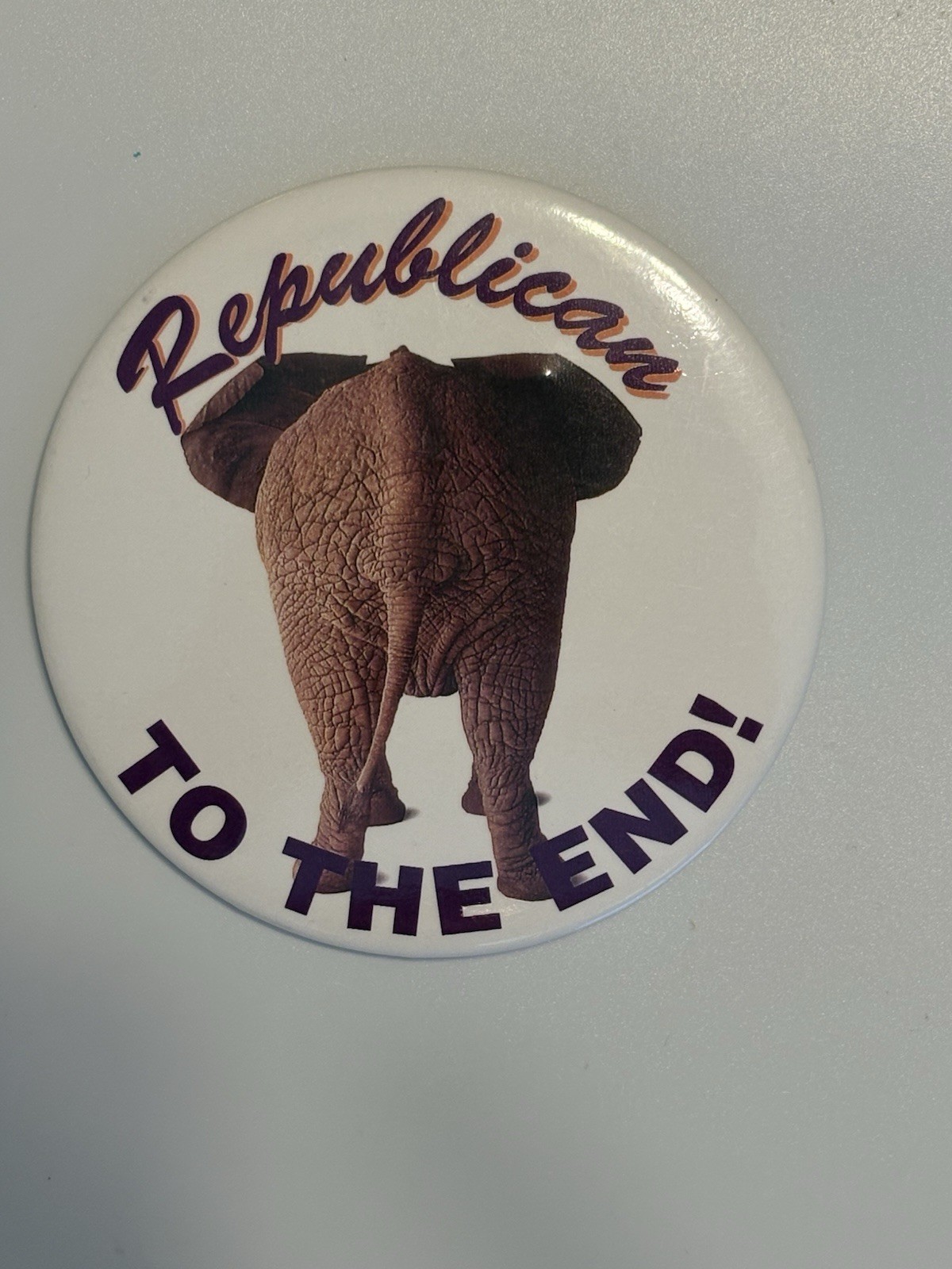 Vintage Republican Party Elephant Political Campaign Button Large GOP Pinback