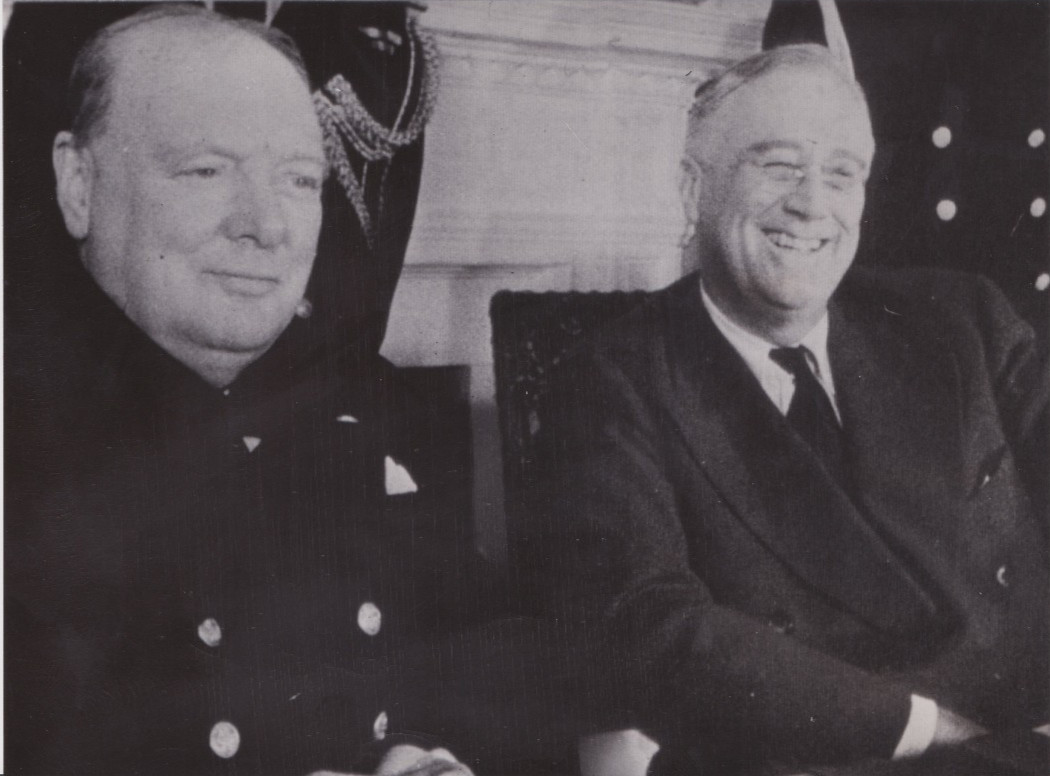 1941 Press Photo WWII Winston Churchill & President Roosevelt Plan the War in DC