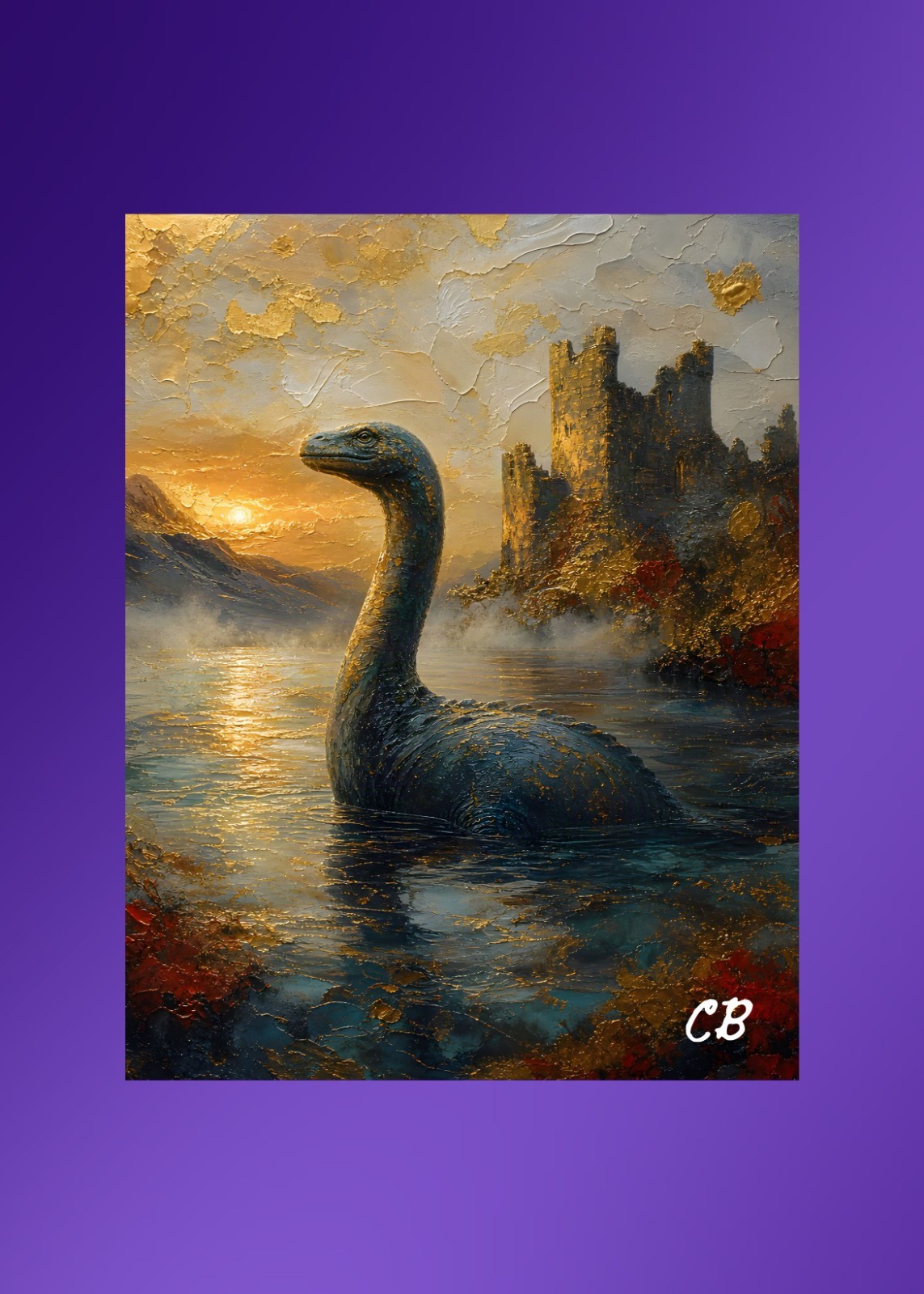 Loch Ness Monster Fine Art Portrait ACEO Giclee | Cryptid Print
